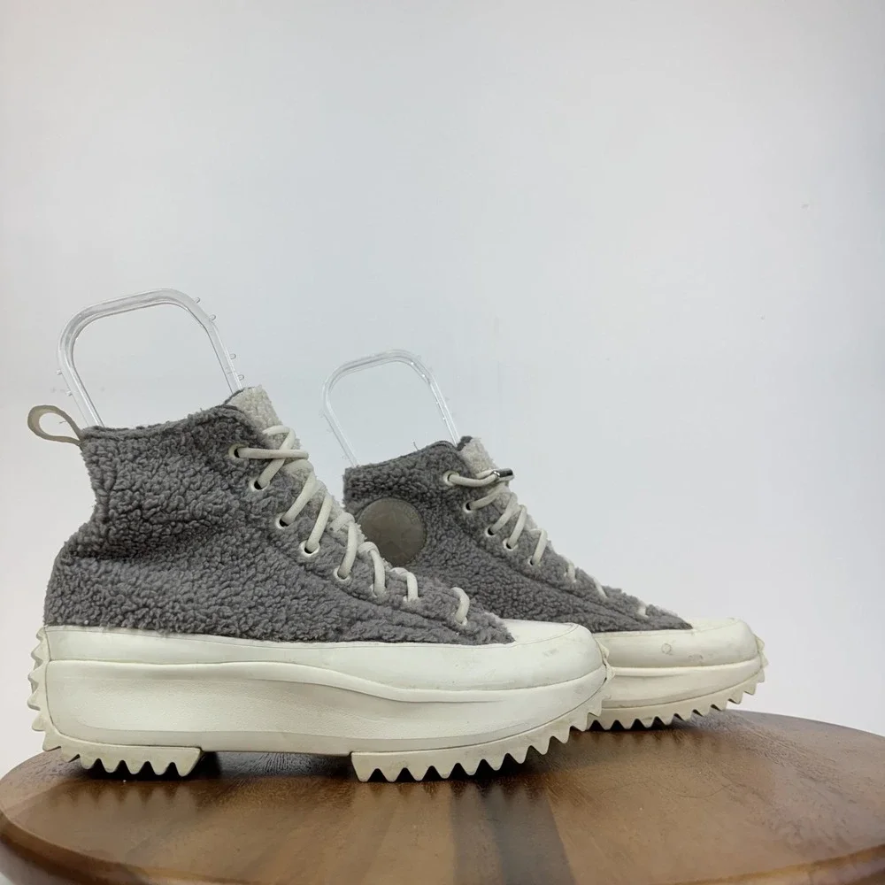 Womens Converse Run Star‎ Hike High Sherpa Vapor Mauve Sneakers Shoes Size 9.5 M