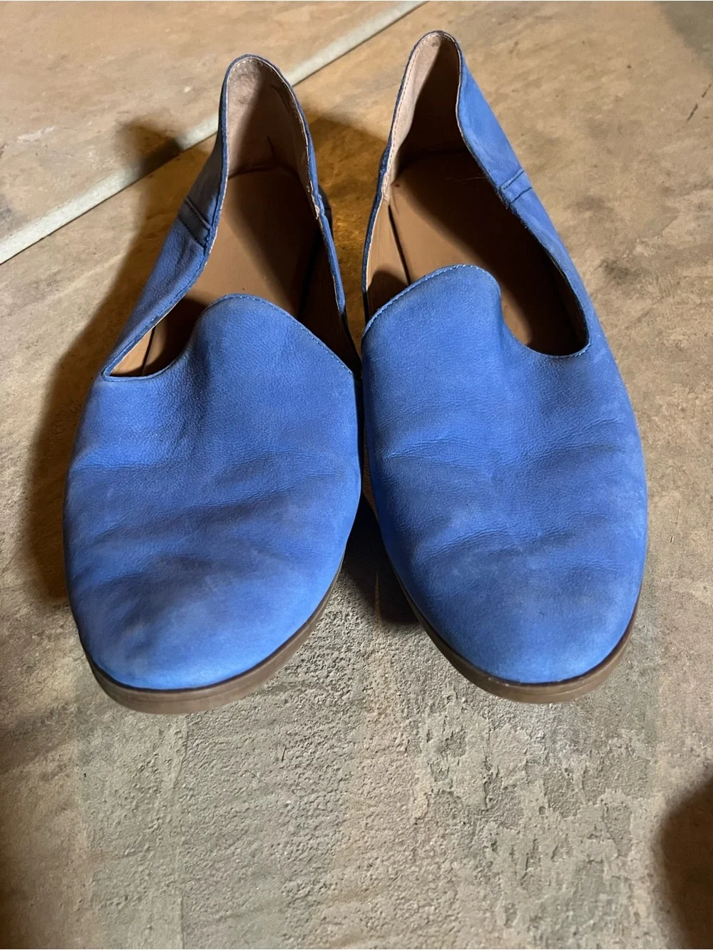 Franco Sarto Electric Blue Suede Slip-On Loafers