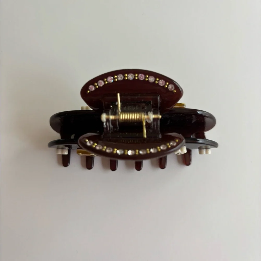 Teddy Bear Accent Hair Clip - Chocolate Brown