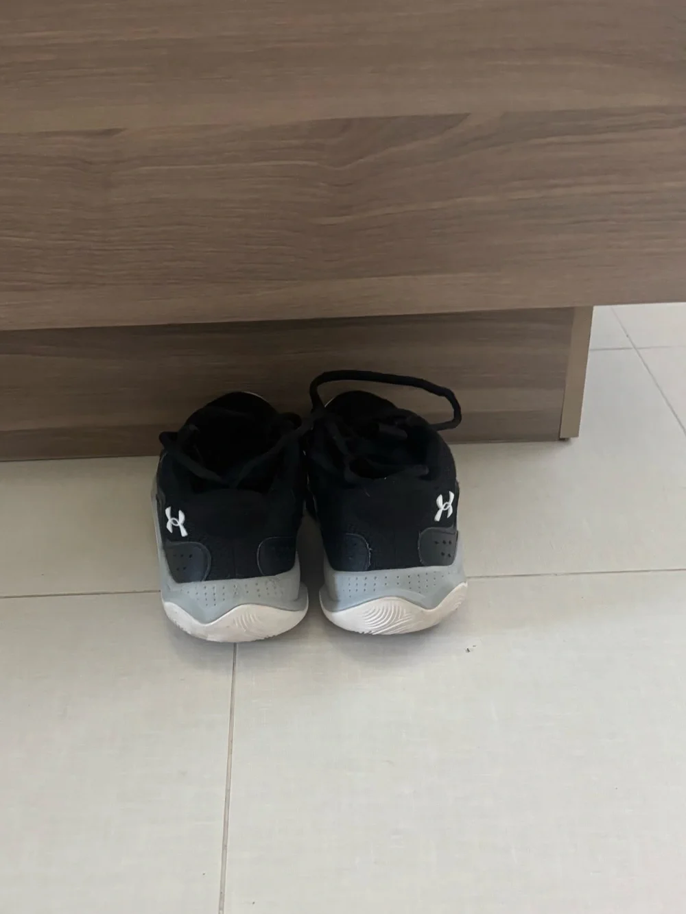Under Armour Black and White Kids' Athletic Sneakers