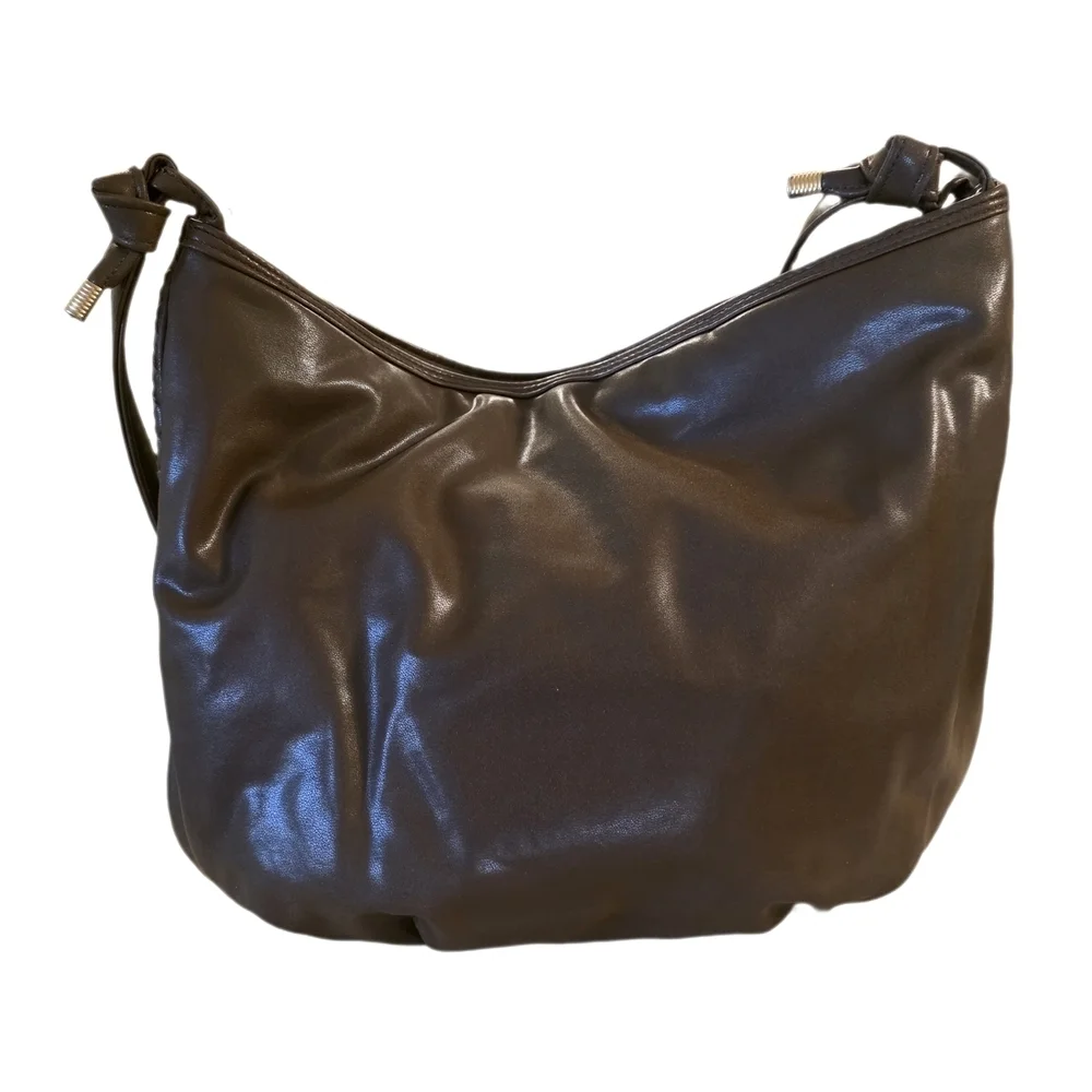 Vintage Empress Elegant Brown Woven Shoulder Bag Gold Hardware