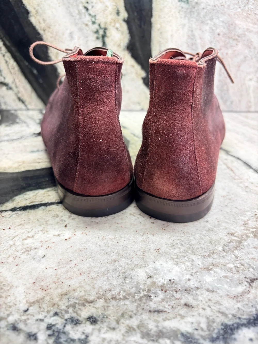 Santoni Fatte a Mano Burgundy Suede Chukka Boots Men’s 8.5 UK 9.5 US Italy