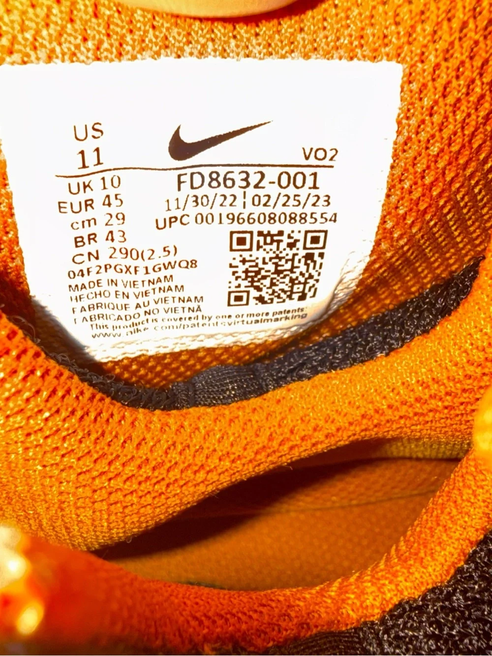 Nike authentic size
