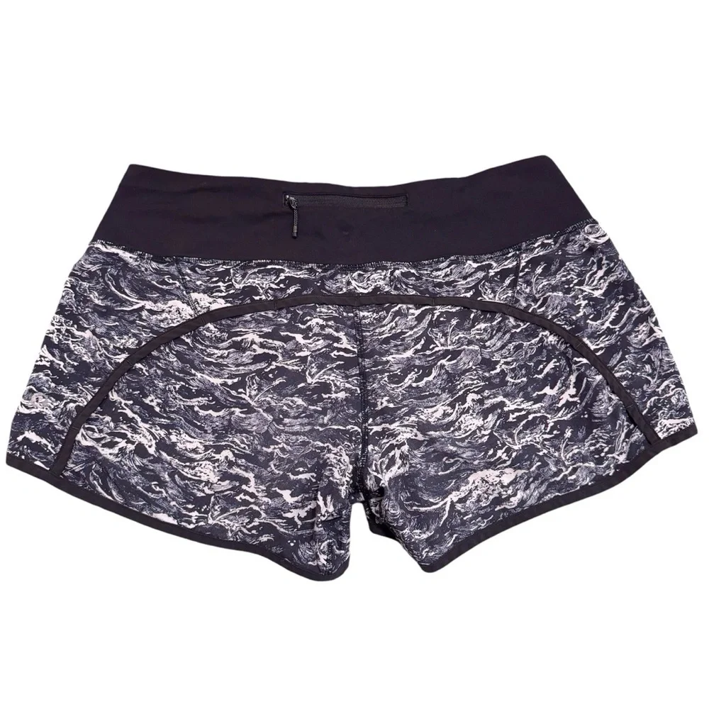 Lululemon Run Times Short Nami Wave off-White Black / Black Size 8