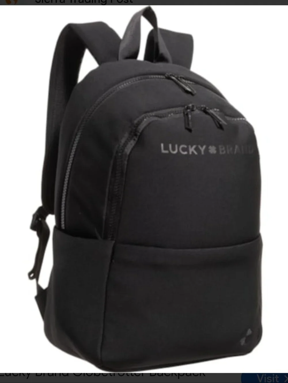 LUCKY BRAND GLOBETROTTER LAPTOP NEOPRENE BLACK BACKPACK.