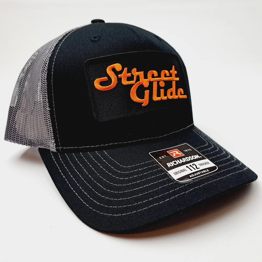 Street Glide Harley Richardson 112 Trucker Embroidered Patch Mesh Snapback…