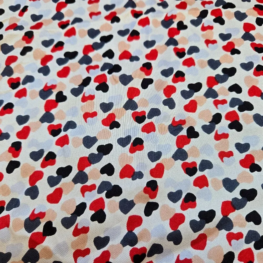 Loft 100% Silk Scarf Tiny Hearts
