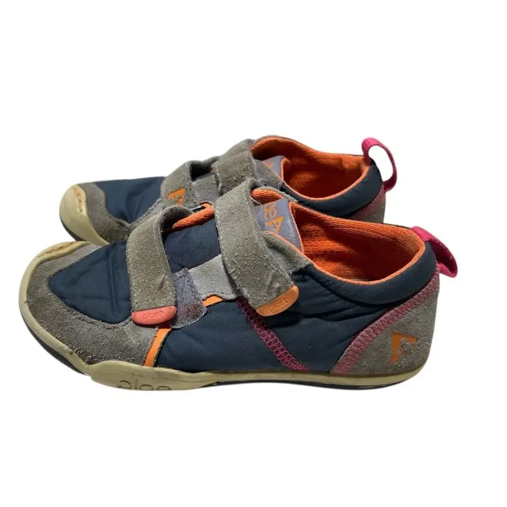 Plae TY Nylon Sneakers KIDS Size 11 Blue Gray Orange Pink