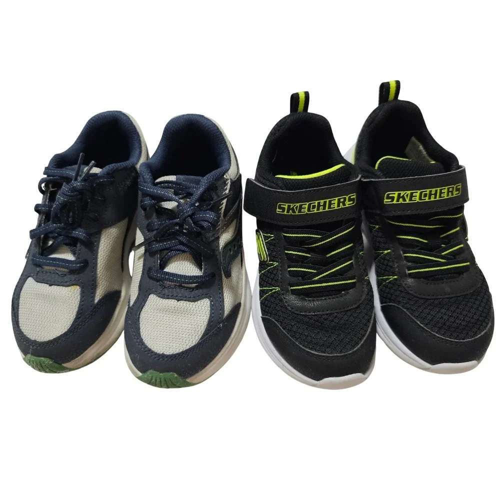 Bundle Saucony Cohesion and Skechers Kids Athletic Sneakers Navy Black Size 12