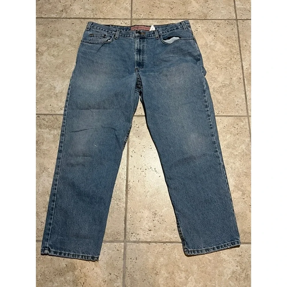 Eddie Bauer Classic Fit Jeans Mens Blue Denim Straight Leg Rugged 100% Cotton
