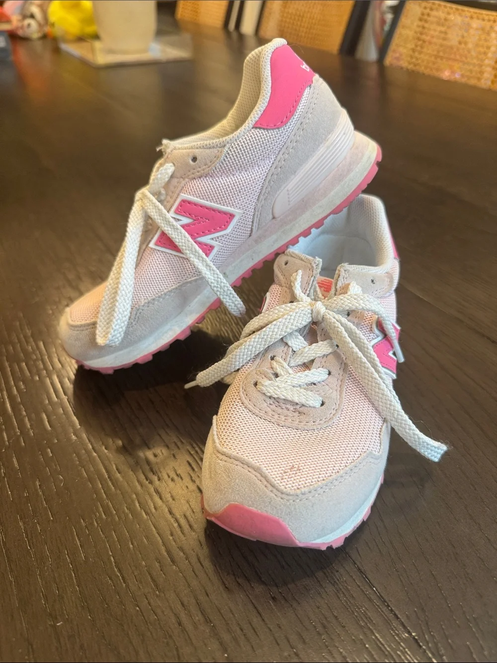 New Balance Kids' Pink & White Sneakers