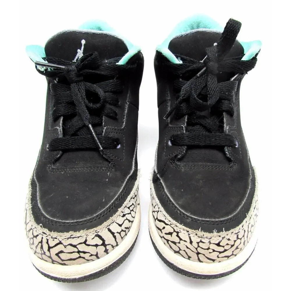 Nike Air Jordan 3 III Retro GP 441141-045 Black / Iron Purple / Turquoise Sz 3y