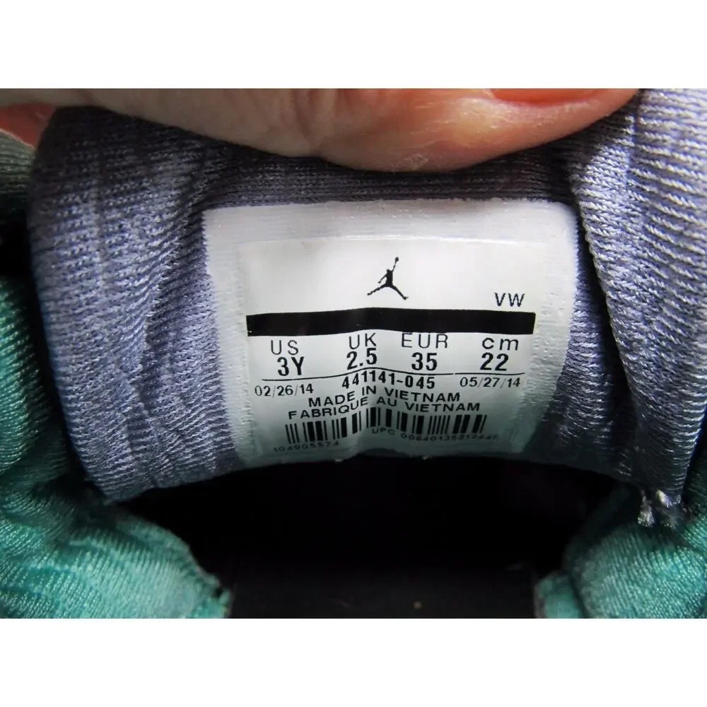 Nike Air Jordan 3 III Retro GP 441141-045 Black / Iron Purple / Turquoise Sz 3y