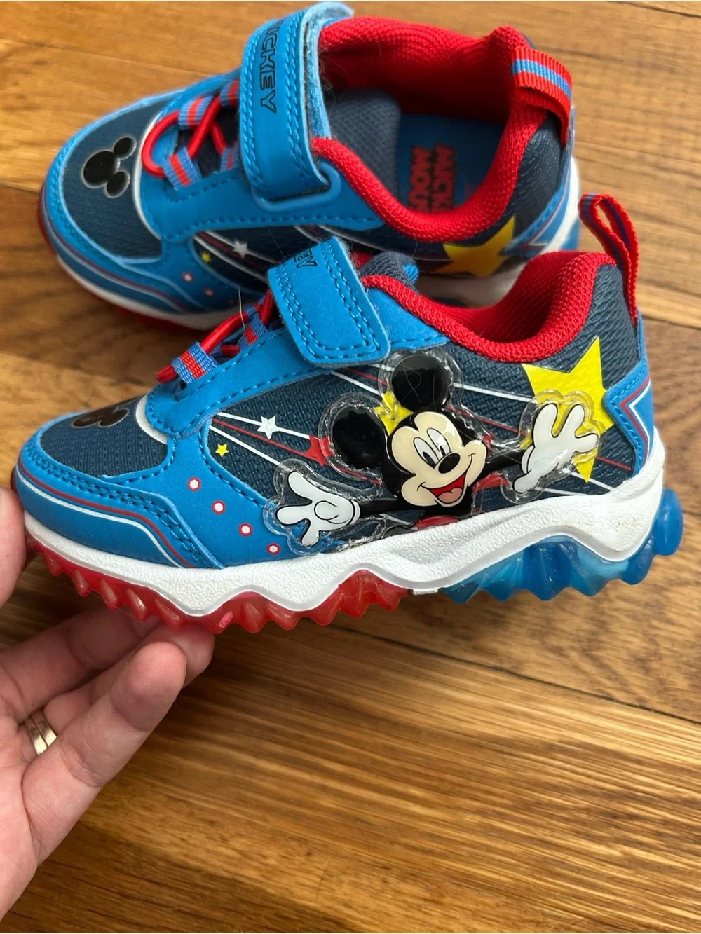 Mickey Mouse Blue and Red Light-Up Sneakers