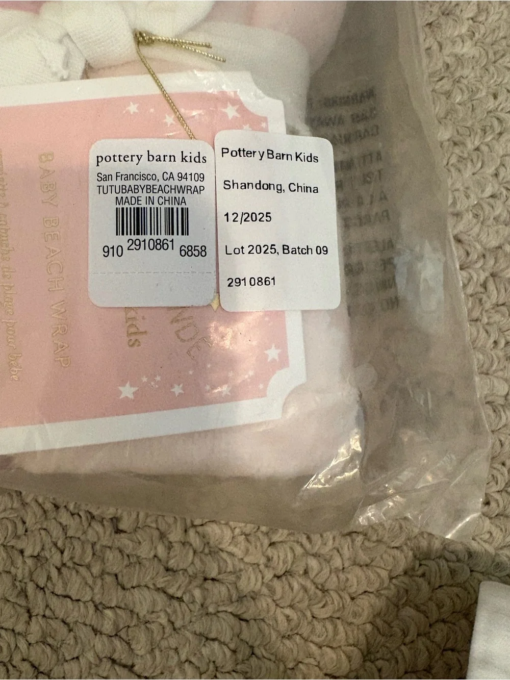 Pottery Barn Kids plush hooded