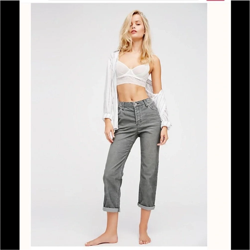 Free People grey corduroy jeans❤️❤️❤️❤️