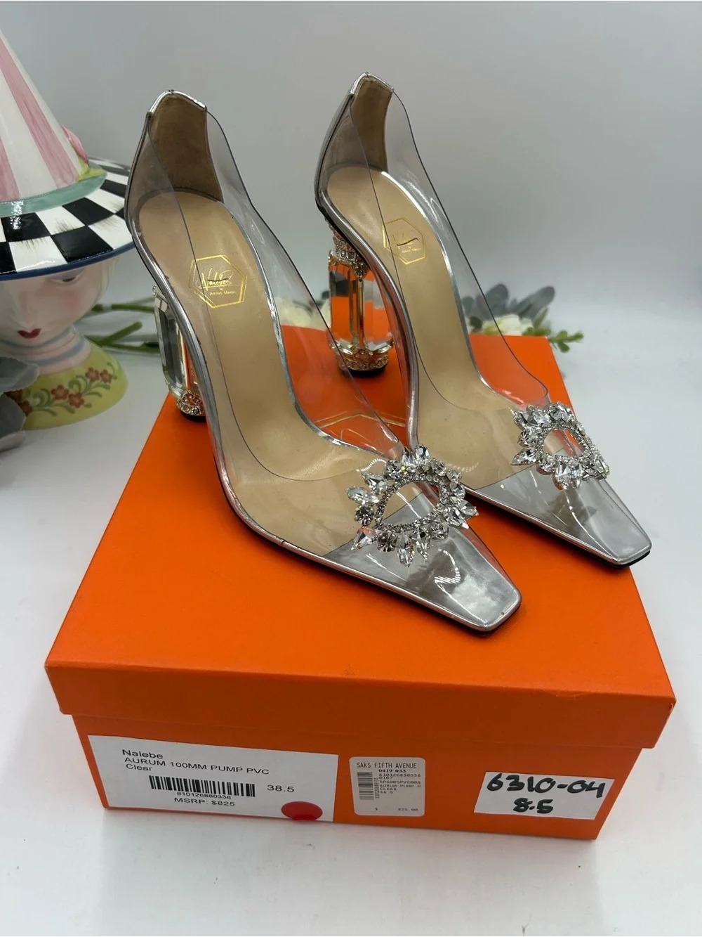Women's NALEBE AURUM 100 mm PVC pumps size 38.5 made in Italy