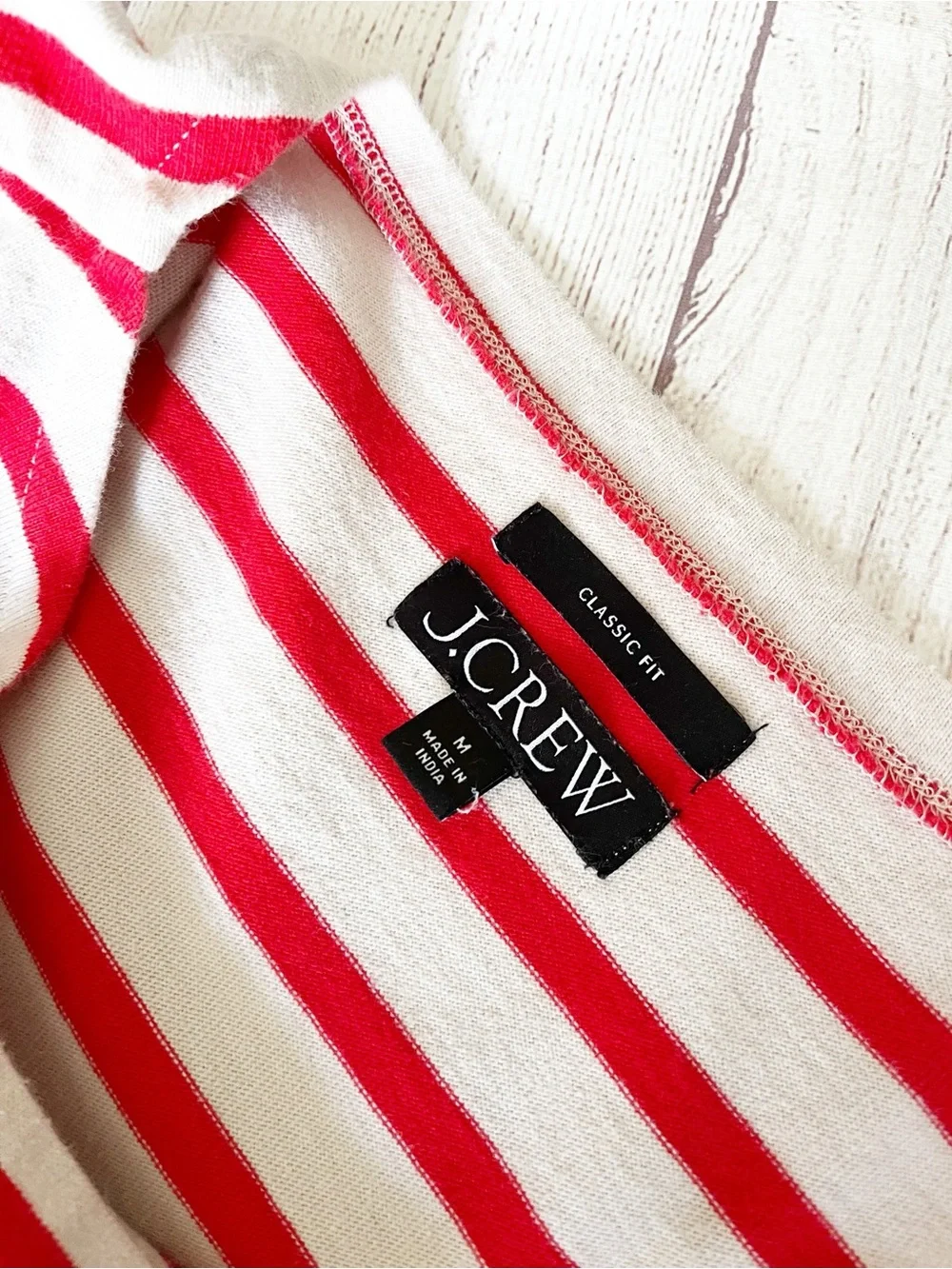 J. Crew red white