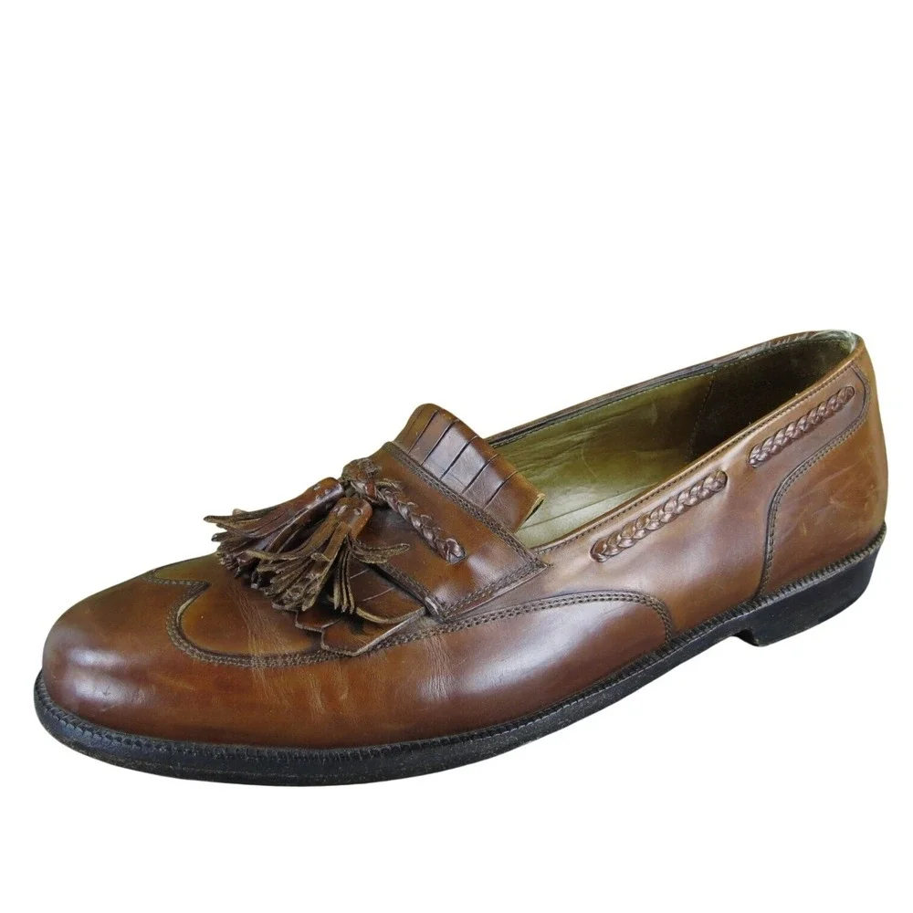 Cole Haan Men Bragano Tassle Kilty Loafer Brown Leather Size 9 Medium  Used 2025