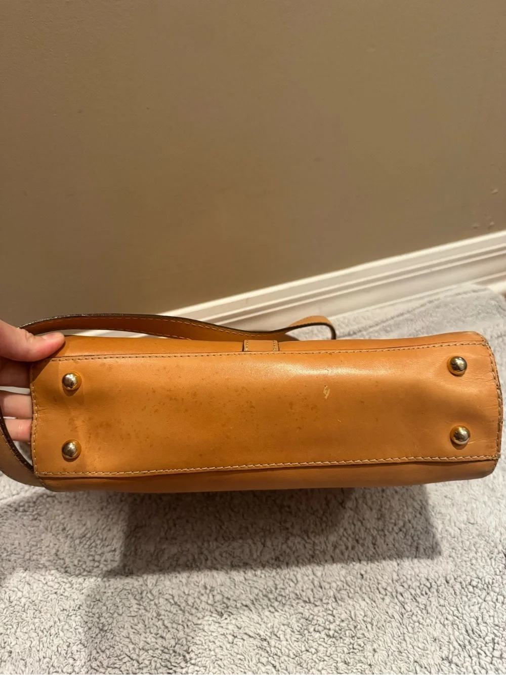 Vintage Etienne Aigner Leather Shoulder Bag in Tan by