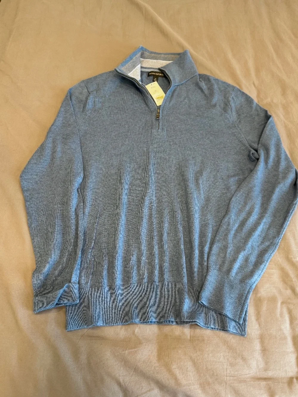 NWT Banana Republic Heather Blue Quarter Zip Sweater Medium