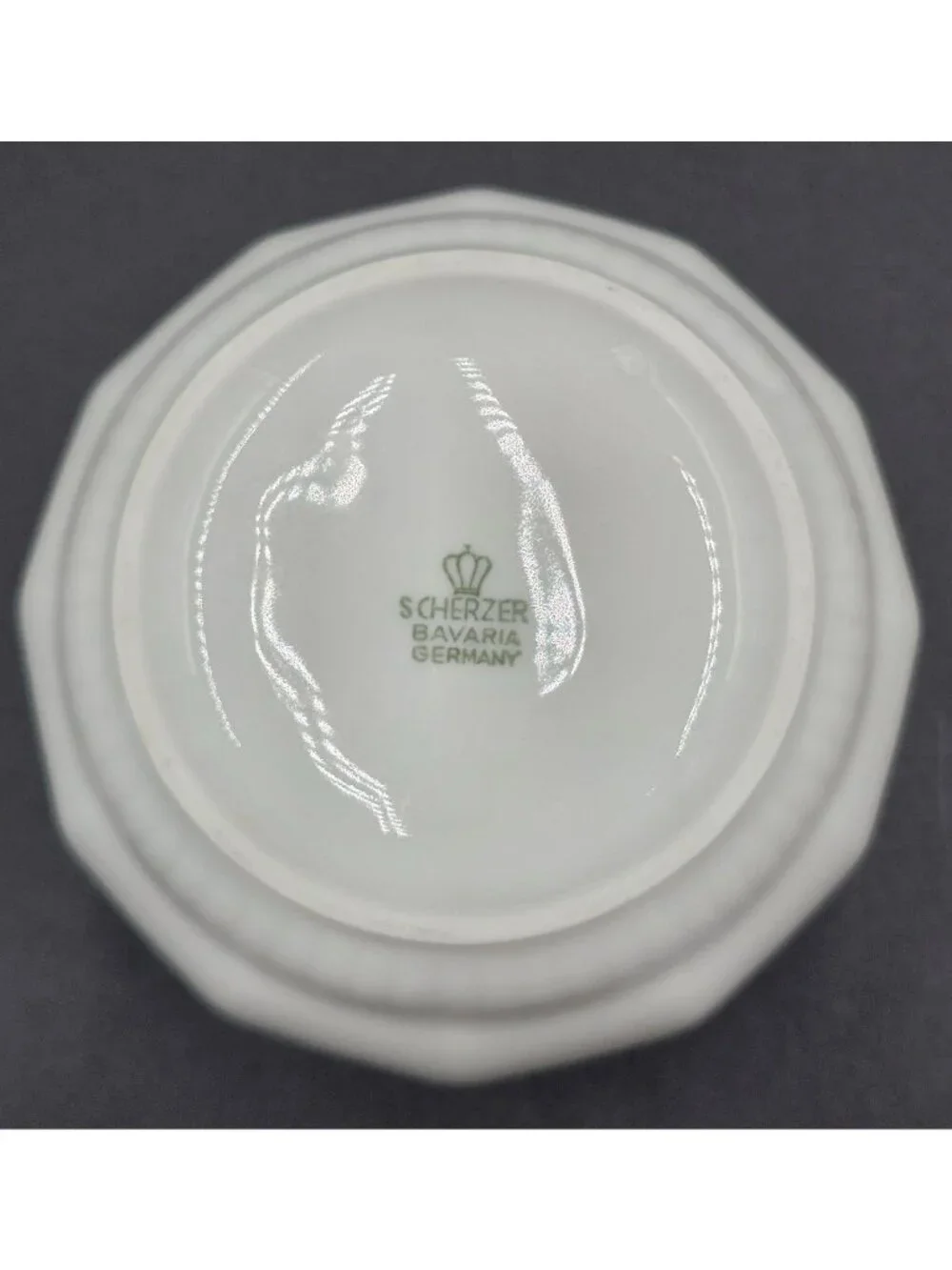 VTG Scherzer Bavaria Germany Porcelain Sugar Bowl & Creamer Set Floral Gold Trim