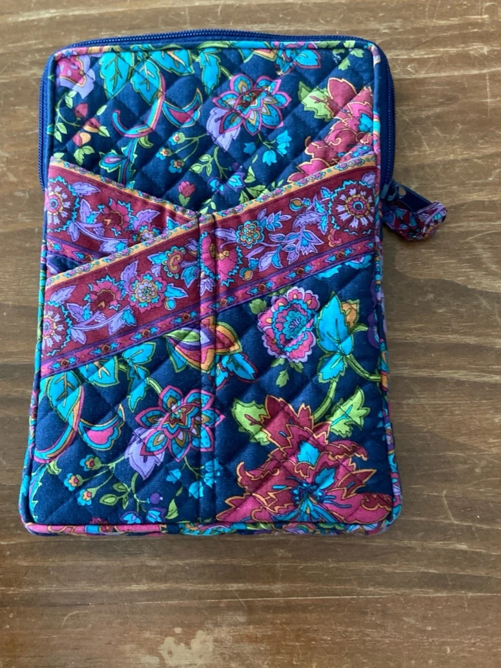 Stephanie Dawn Quilted Floral Tablet Sleeve - Navy Multicolor