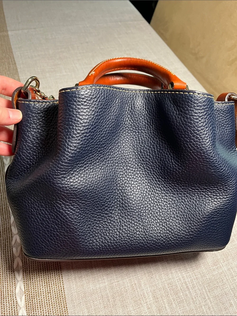 Dooney & Bourke Navy Leather  Mini Barlow with Kisslock Coin Purse