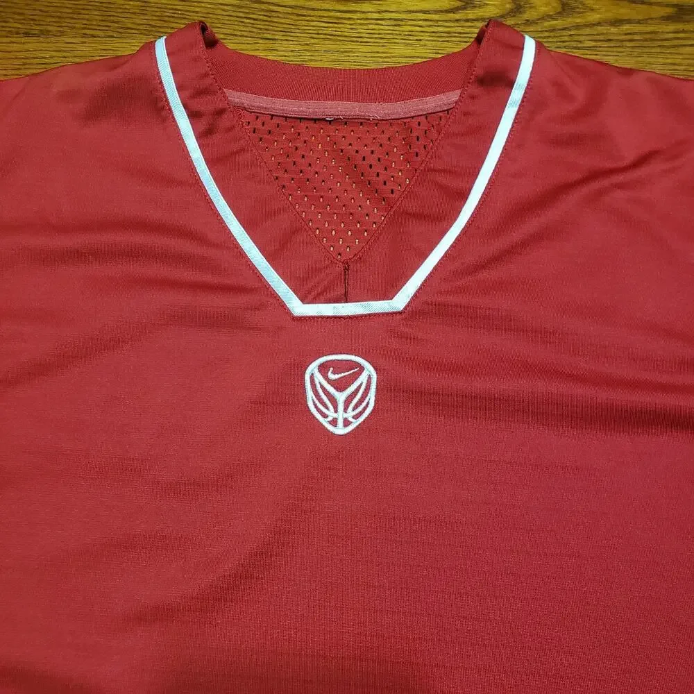 Vintage 90s Y2K Nike Shirt Men Extra Large Red White Hoop Tech Dri Fit Tank Top