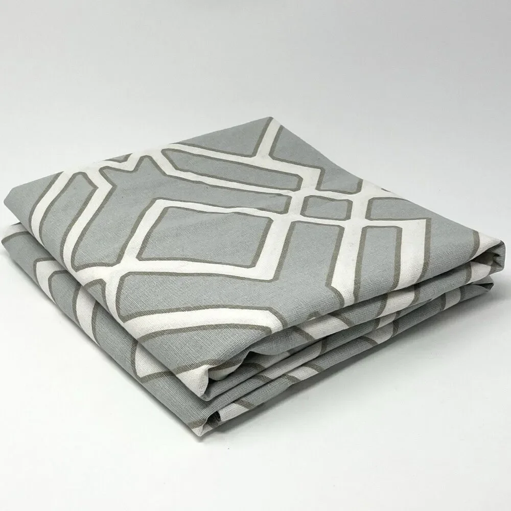Pottery Barn Foundations SHELBY Euro Shams Linen Cotton Set Of 2 Gray Geometric