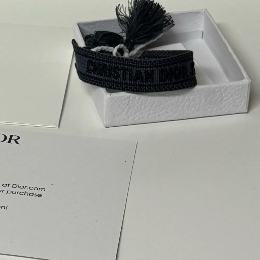 Christian Dior Friendship Bracelet Triple Black Embroidered Bracelet Women
