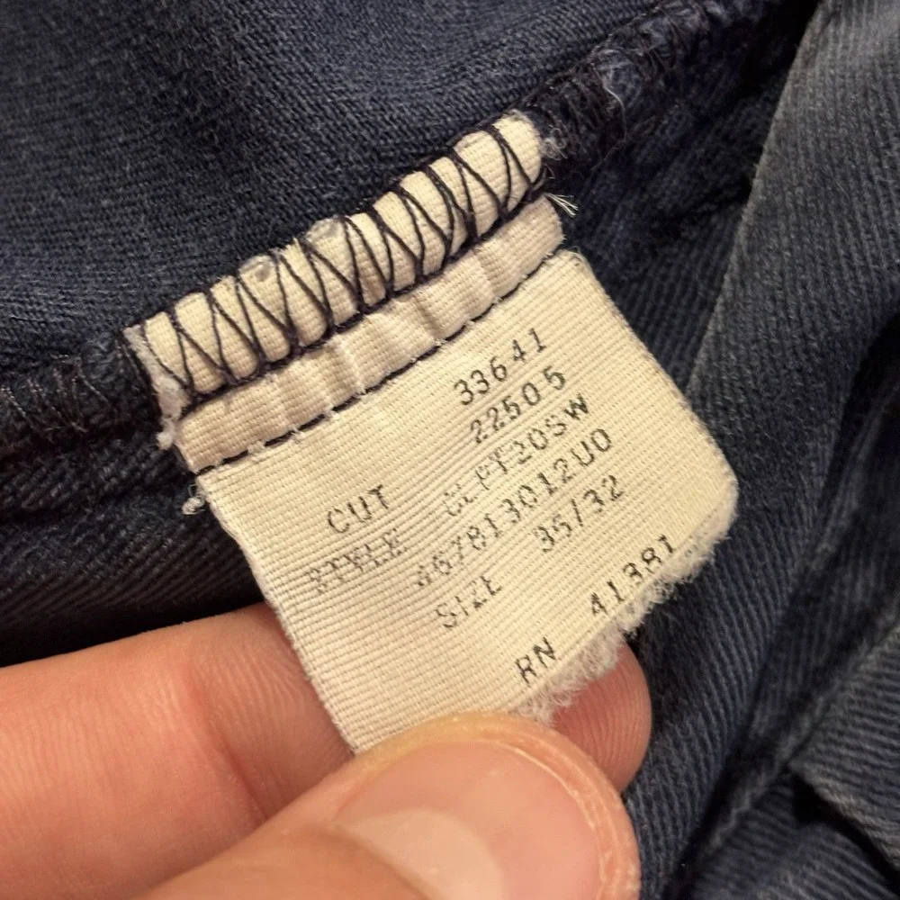 VTG Polo Ralph Lauren Andrew Pants Mens 35x32 Navy Blue Double-Pleated Made USA