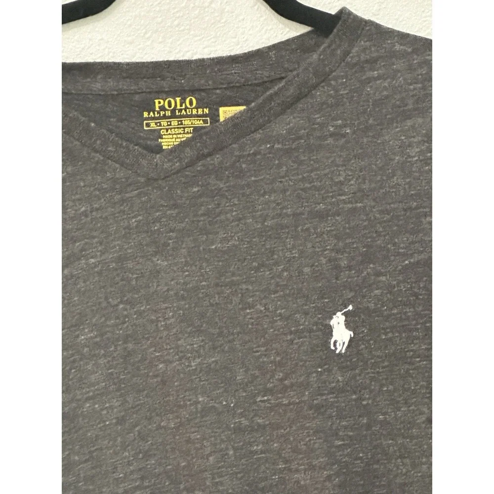 Polo Ralph Lauren V Neck T Shirt Mens XLT Black/Gray Big & Tall Classic Fit