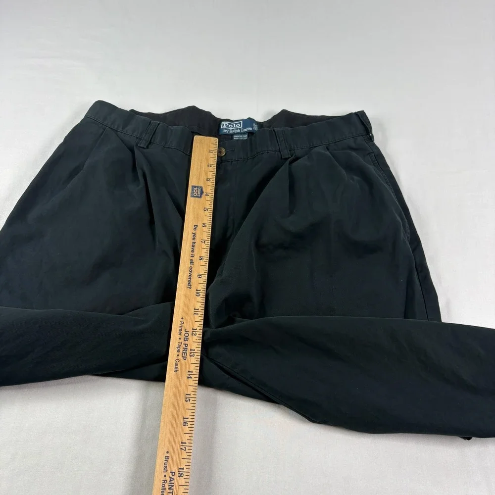 Polo Ralph Lauren Hammond Pants Mens 38x30 (Fits 37x29) Black Pleated Vintage