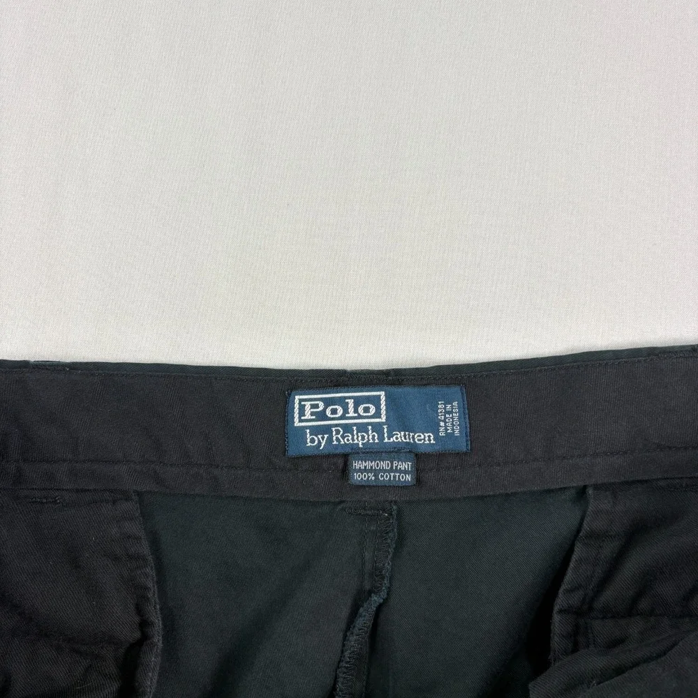 Polo Ralph Lauren Hammond Pants Mens 38x30 (Fits 37x29) Black Pleated Vintage