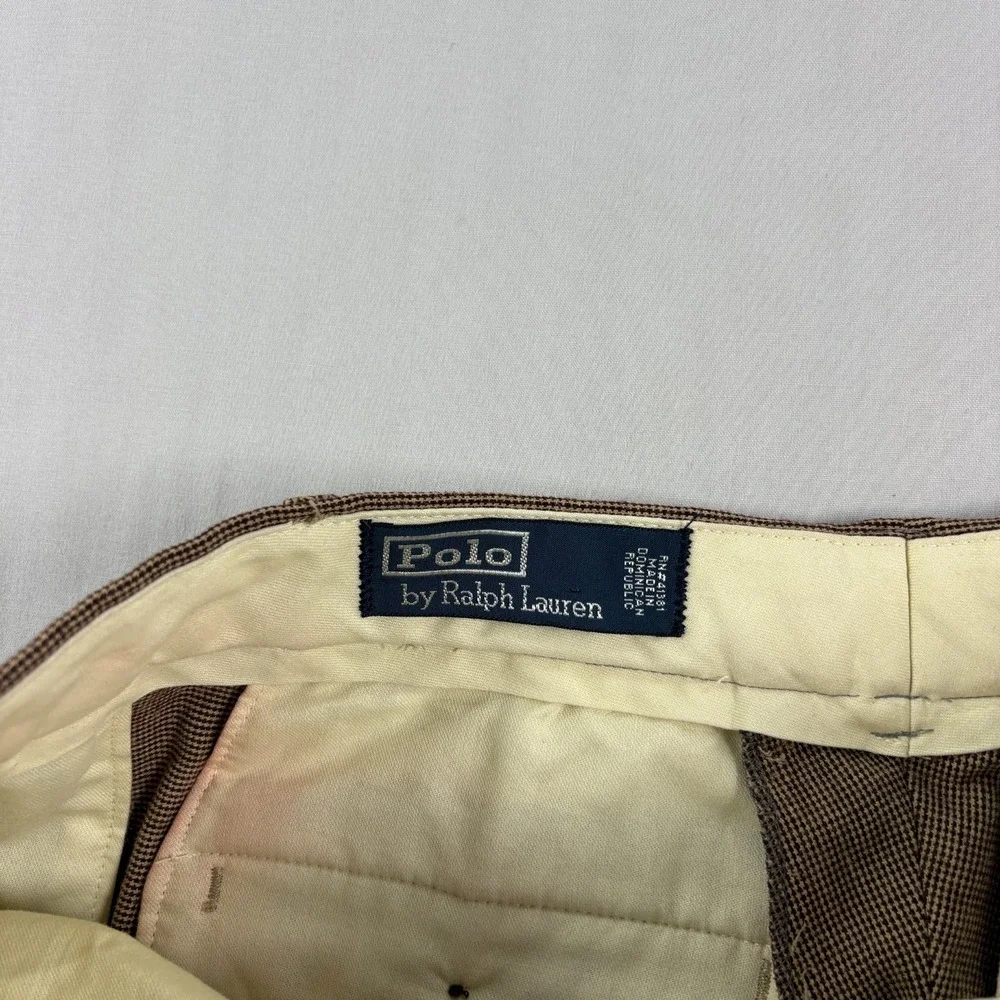 Vintage Polo Ralph Lauren Dress Slacks Mens 32x32 (Fits 30x25) Houndstooth