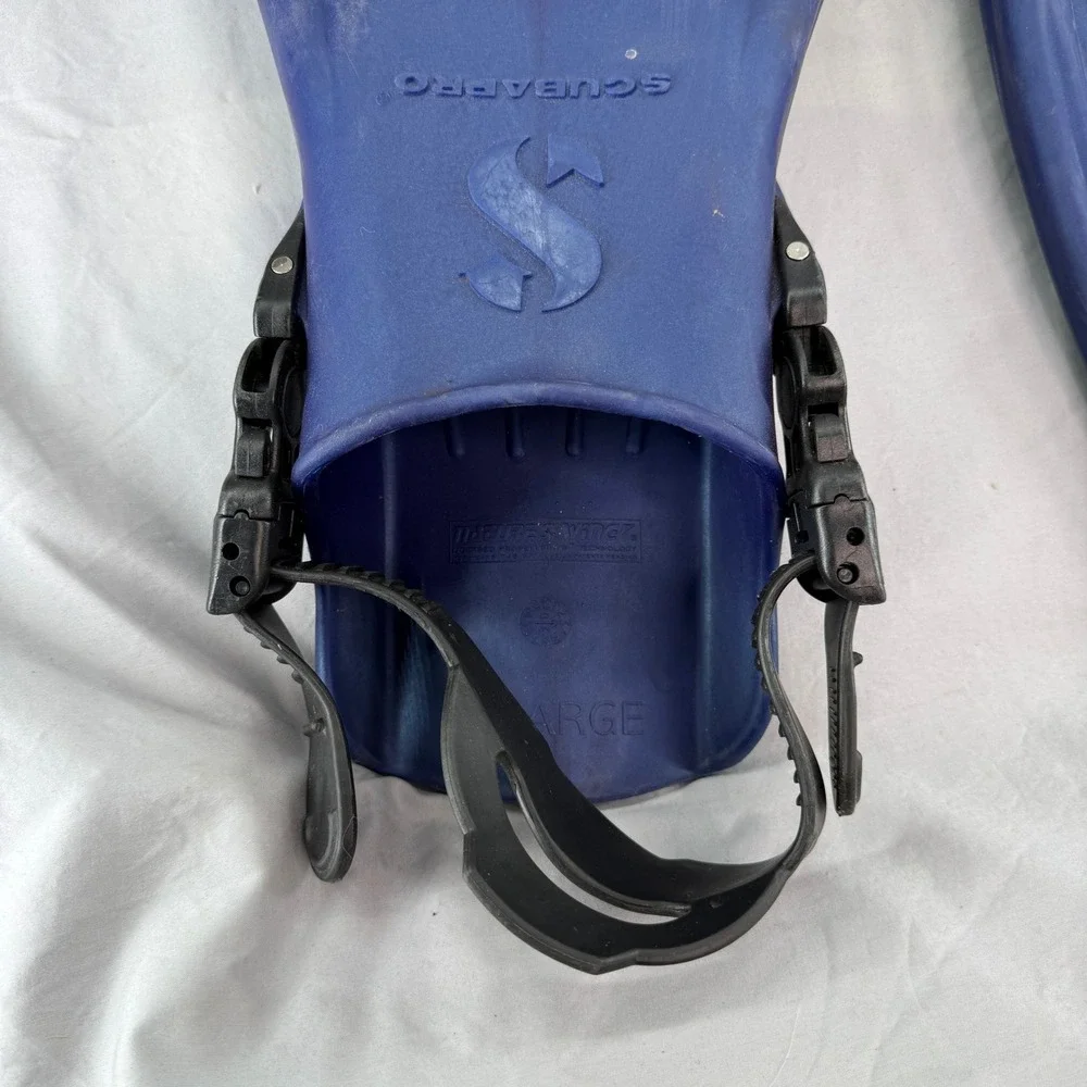 Scubapro Twin Jet Blue Split Fins Open Heel Scuba Diving XL Made in USA