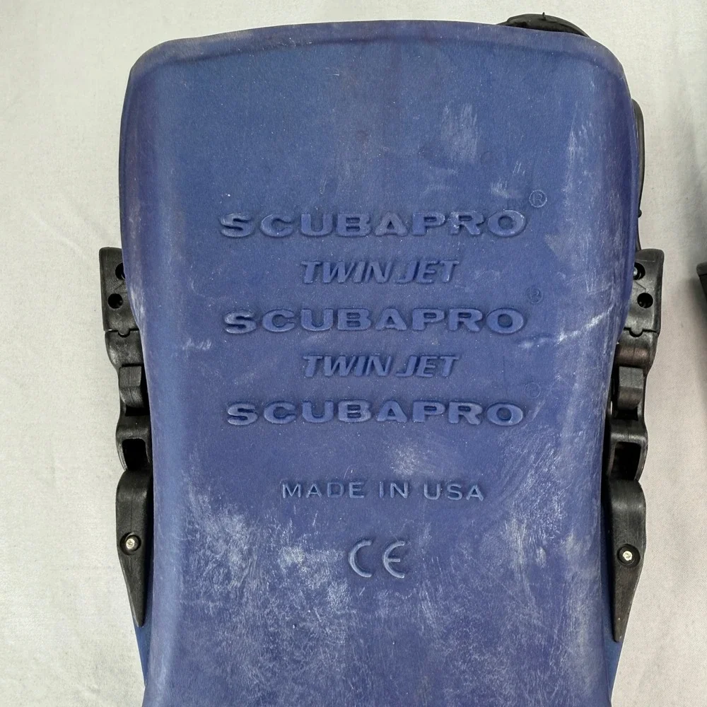 Scubapro Twin Jet Blue Split Fins Open Heel Scuba Diving XL Made in USA