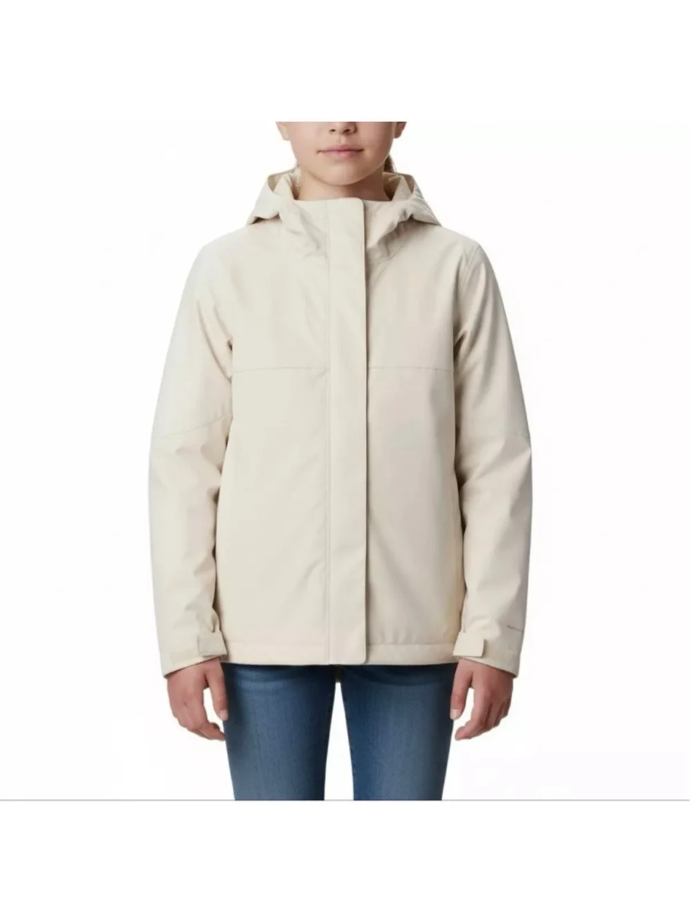 Columbia Girls Hikebound II Omni-Tech Rain Jacket XS 6/7 Chalk NWT