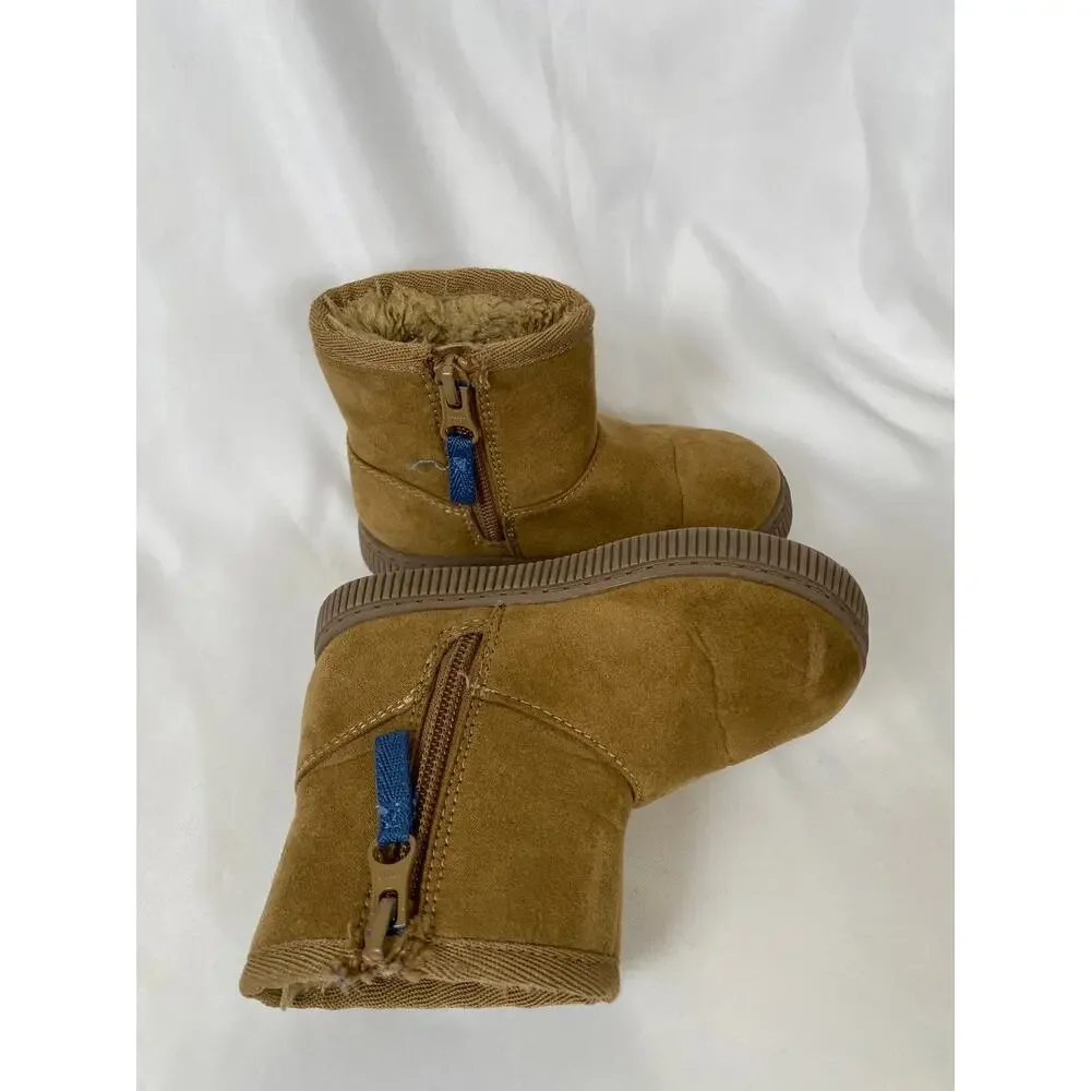 Cat & Jack Toddler Zip Up Suede Boots Tan Size 7