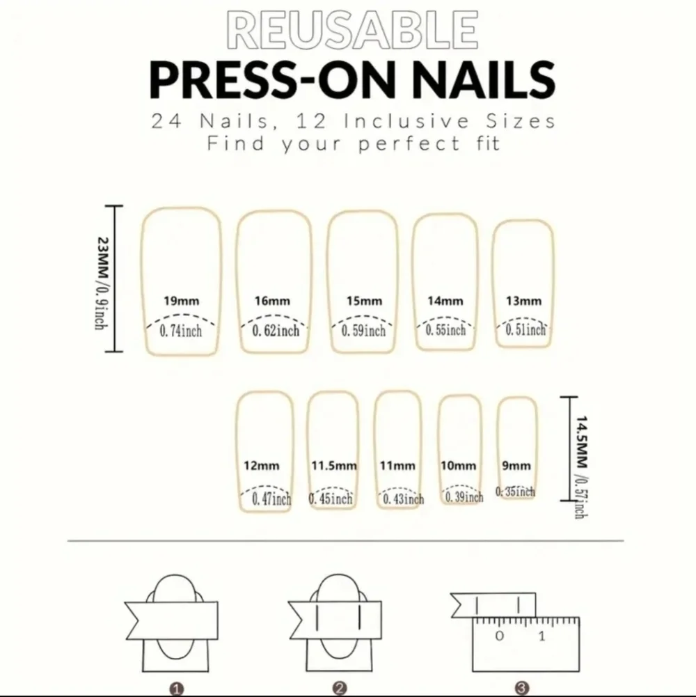 24 Pieces Fake press on nails