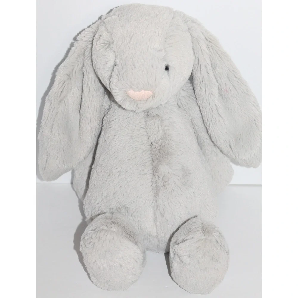 Jellycat London Bashful Bunny Silver Gray Plush Stuffed Lop Ear Rabbit 12