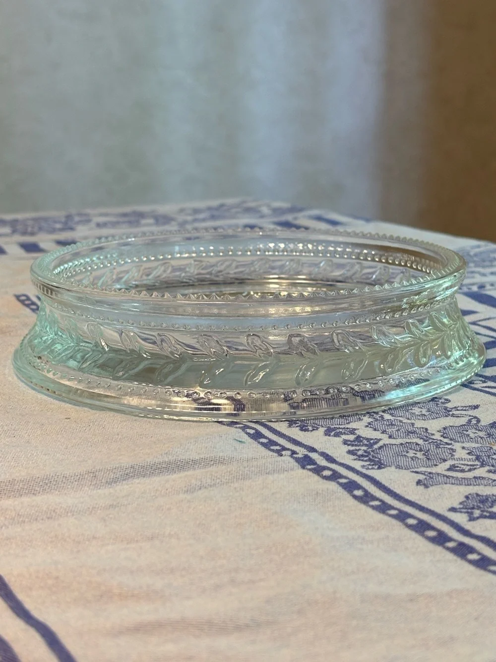 Vintage 1990s PartyLite Rondelle Clear Glass Candle Holder Retired Discontinued