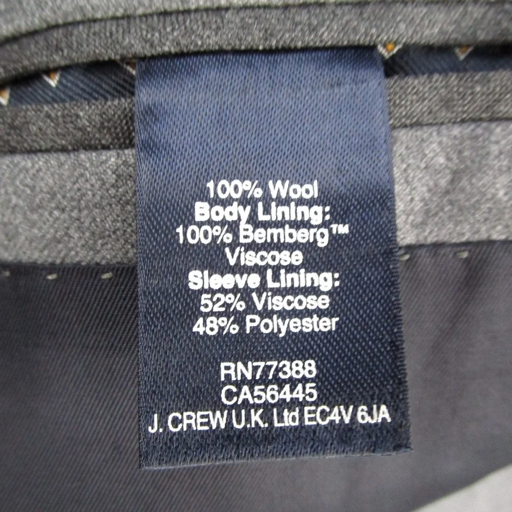 J.Crew Ludlow Blazer 38S Grey Loro Piana Super 130s Wool Anchor Button 03737