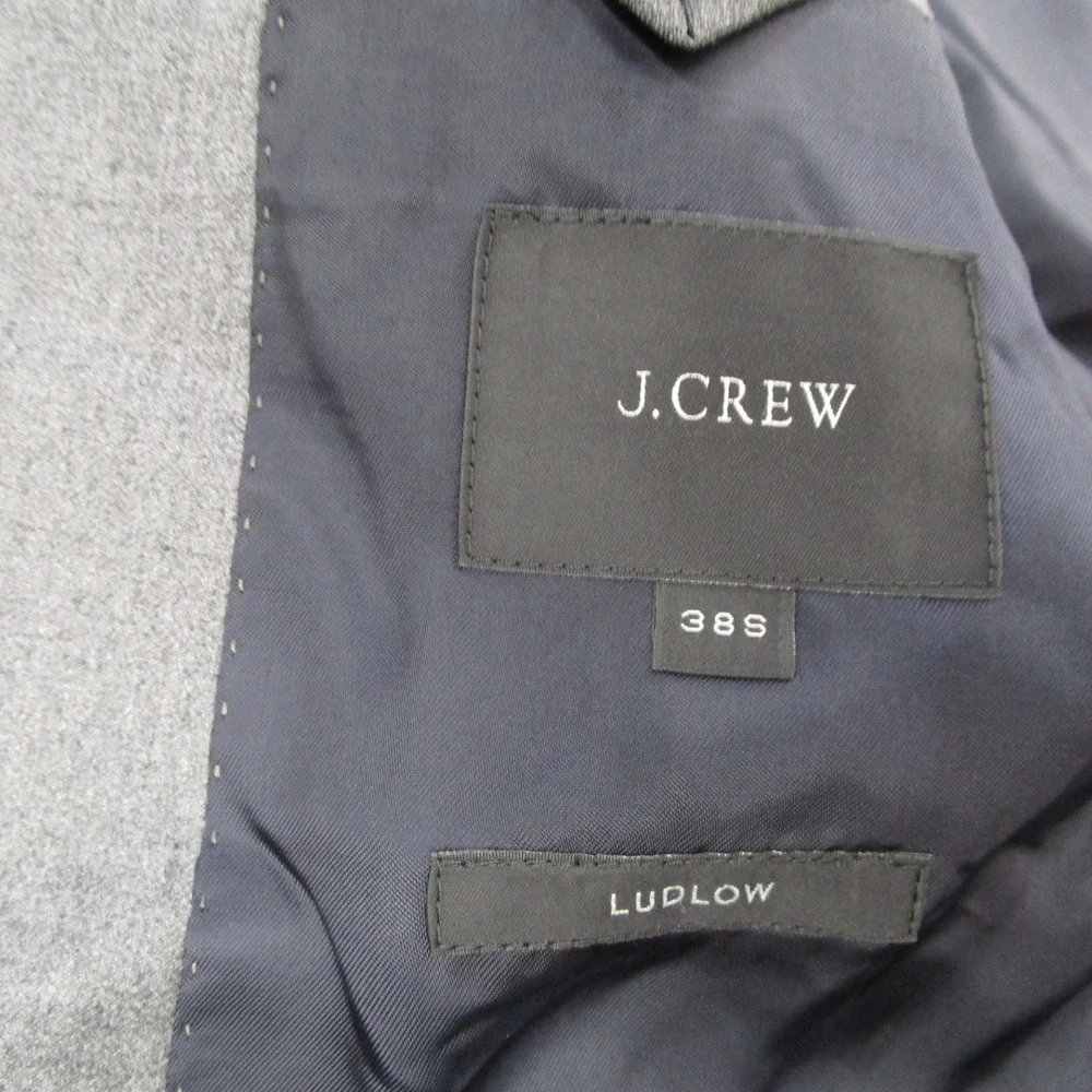 J.Crew Ludlow Blazer 38S Grey Loro Piana Super 130s Wool Anchor Button 03737