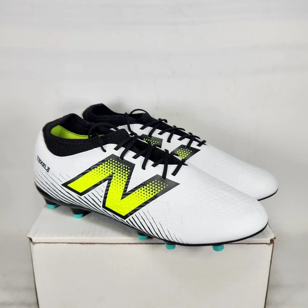 New Balance Soccer Cleats Mens Size 10 White Yellow Tekela Magique FG V4+ Cleats