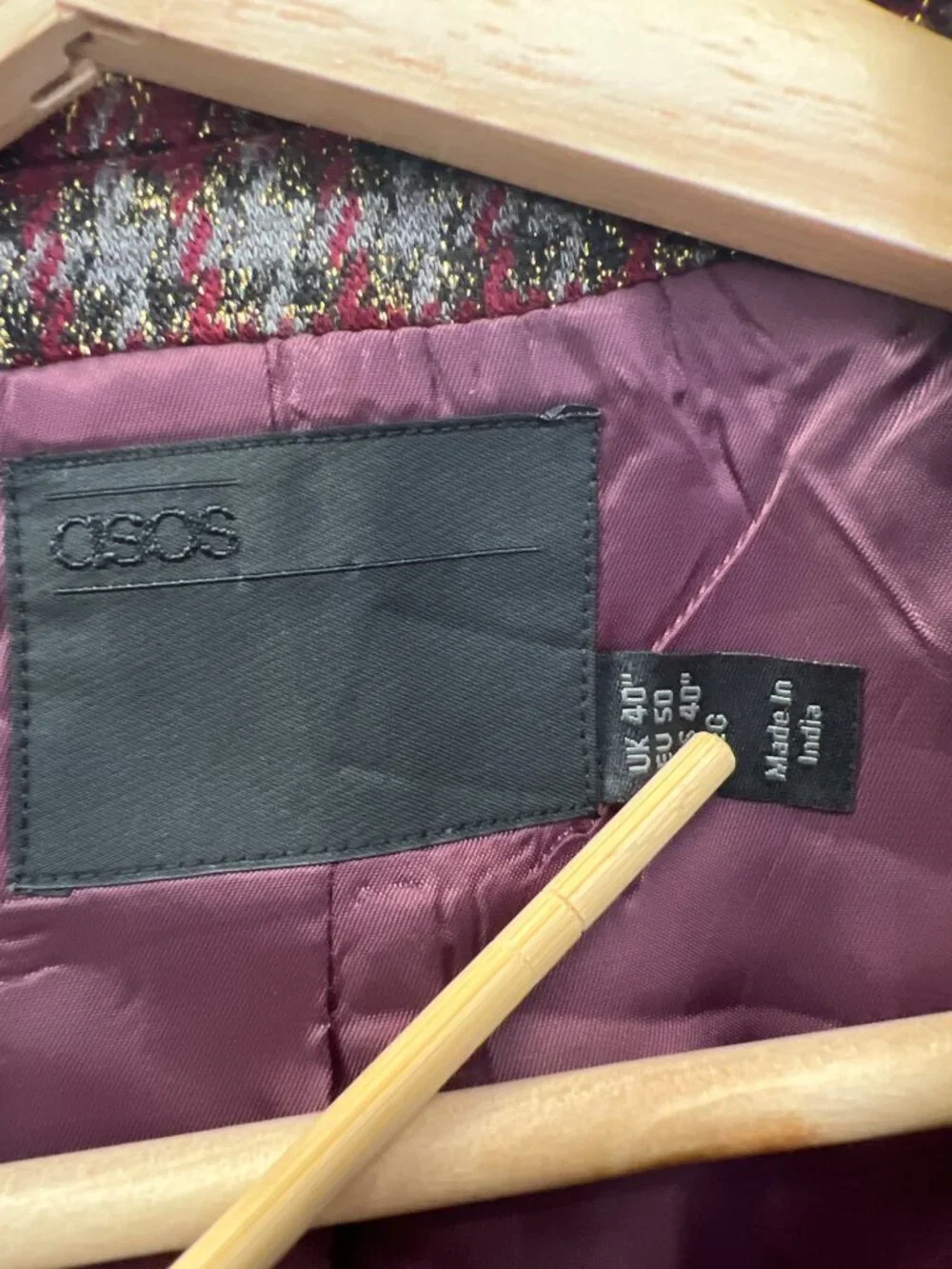 ASOS length button fabric