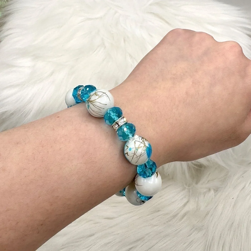 Colorful Beaded Glass Fashion Statement Stackable Bracelet Style 2