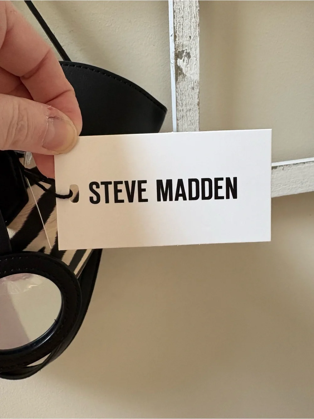 Steve Madden Black & White Zebra Print Satchel Bag
