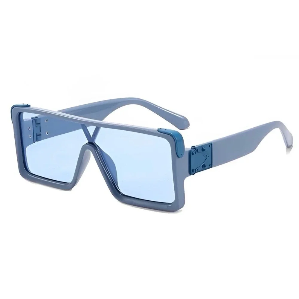 Blue Sunglasses Mans Fashion Funky Square Frame TrendyAviator Outfit UV400 Gafas